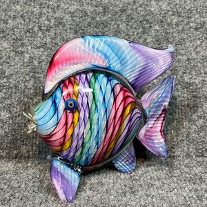 Mad Art Glass Rainbow Fish Signed 2007